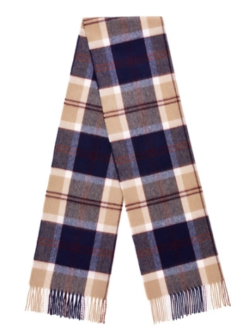 Bannockbane Large Tartan Scarf-Navy