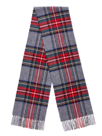 Grey Stewart Large Tartan Scarf