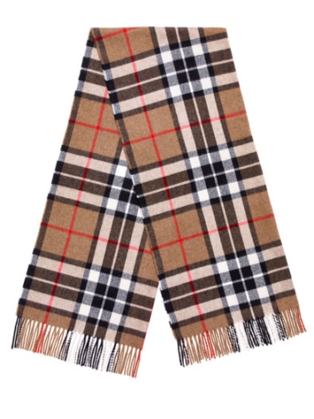 Camel Thompson Oversized Tartan Scarf