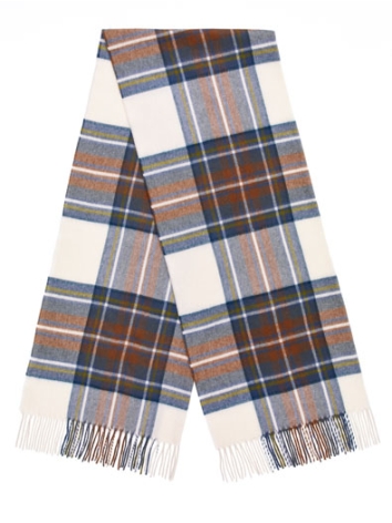 Muted Blue Stewart Oversized Tartan Scarf