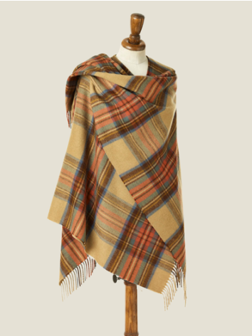 Antique Dress Stewart Small Tartan Ruana