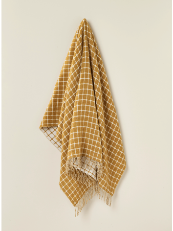 Athens Design Merino Wool Throw - Gold. By Rosemill.