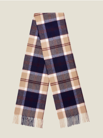 Bannockbane Large Tartan Scarf-Navy