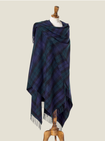 Black Watch Large Tartan Merino Ruana
