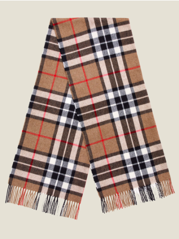 Camel Thompson Oversized Tartan Scarf