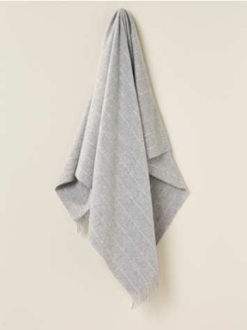 Pinstripe Design Merino Throw-Grey