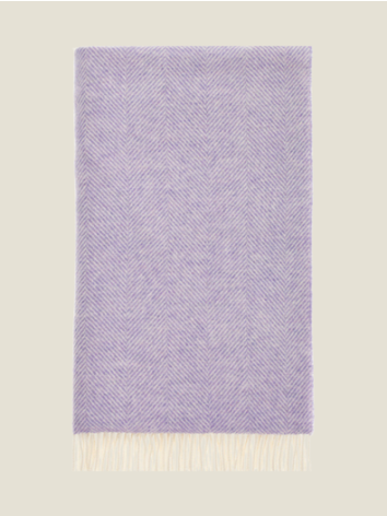 Herringbone Pure Wool Throw-Parma Violet