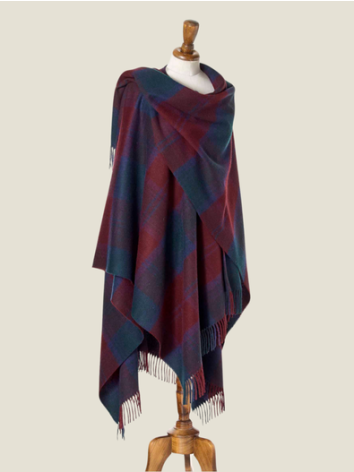 Lindsay Large Tartan Merino Ruana
