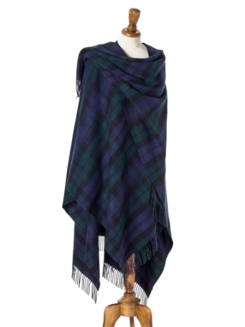 Black Watch Large Tartan Merino Ruana