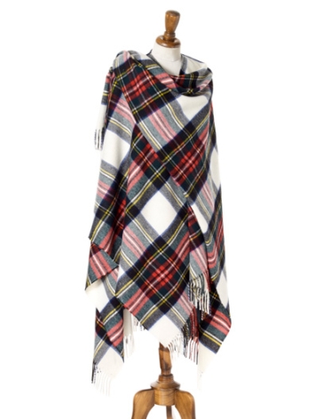 Dress Stewart Large Tartan Merino Ruana