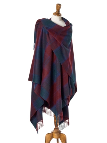 Lindsay Large Tartan Merino Ruana