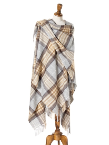 McKellar Large Tartan Merino Ruana