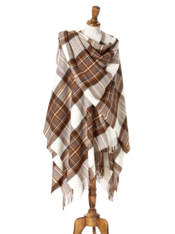Natural Dress Stewart Large Tartan Merino Ruana