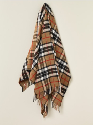 Camel Thompson Tartan Merino throw
