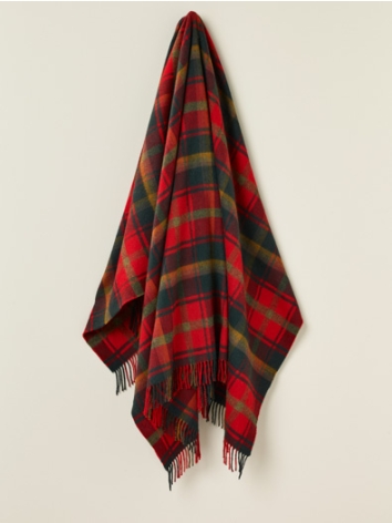 Dark Maple Tartan Merino Throw