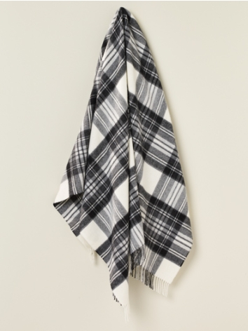 Dress Grey Stewart Tartan Merino Throw