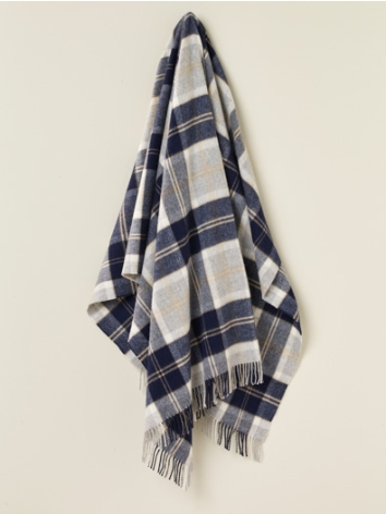 Bannockbane Tartan Merino Throw-Silver