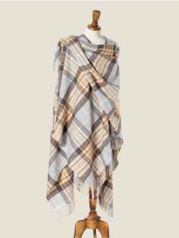 McKellar Large Tartan Merino Ruana