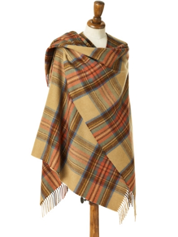 Antique Dress Stewart Small Tartan Ruana