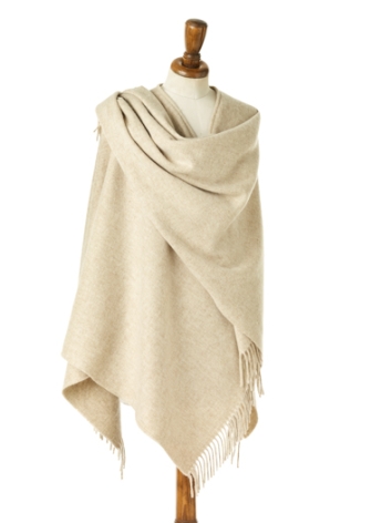 Plain Small Ruana-Beige