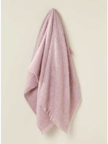 Mohair throw in Dusky Pink by RoseMill.