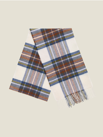 Muted Blue Stewart Tartan Design Scarf