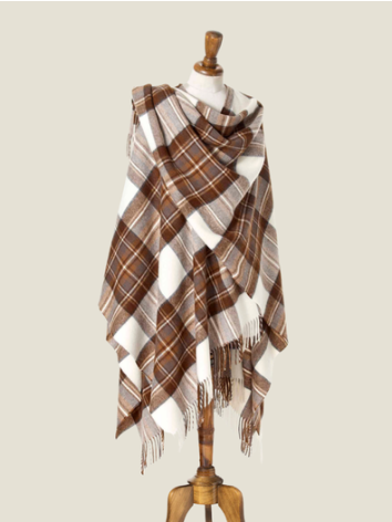 Natural Dress Stewart Large Tartan Merino Ruana