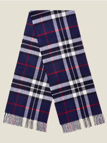 Navy Thompson Oversized Tartan Scarf