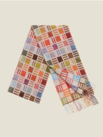 Ribbon Merino Scarf-Beige