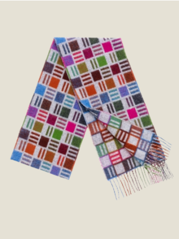Ribbon Merino Scarf-Grey
