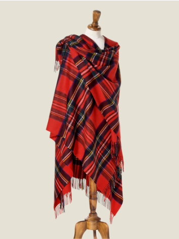 Royal Stewart Large Tartan Merino Ruana