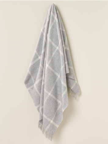 Windowpane Merino Throw-Grey