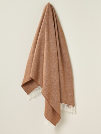 Herringbone Merino Throw-Rust