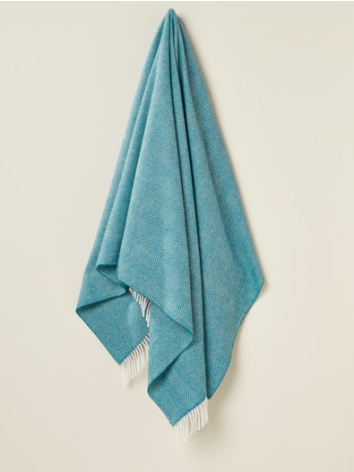 Herringbone Merino Throw-Jade