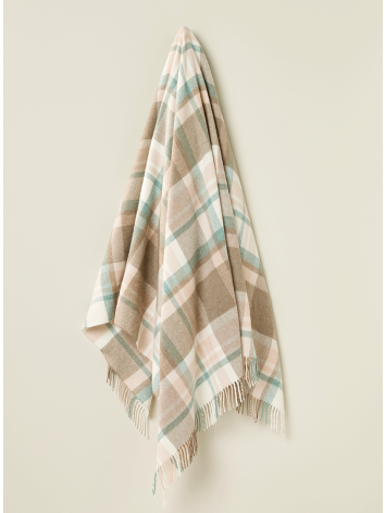 Portree design merino wool throw in Natural from Bronte by Moon.