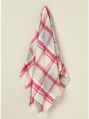 Portree Design Merino Wool Throw-Pink