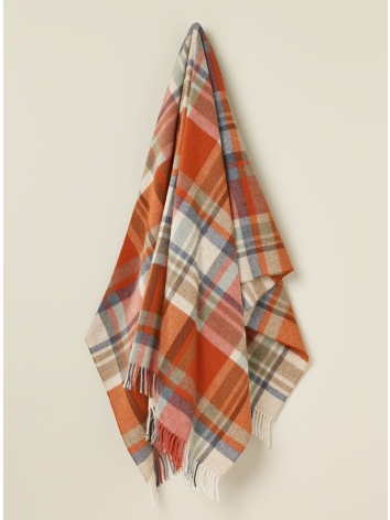 Portree Design Merino Wool Throw-Orange
