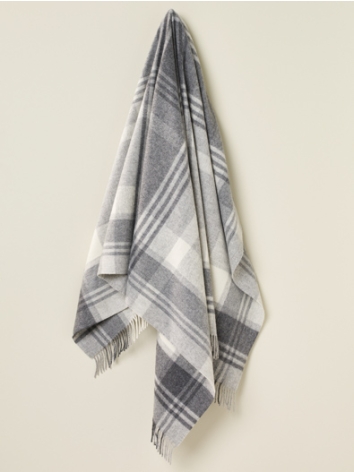 Port Ellen Merino Throw-Grey