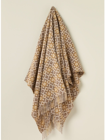 Dartmouth Design Pure Wool Throw-Gold