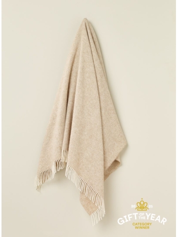 British Wool Herringbone Throw in Natural. From Bronte by Moon.