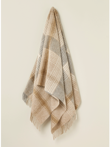 British Wool throw in Natural Colours in a Classic Check design. From Bronte by Moon.