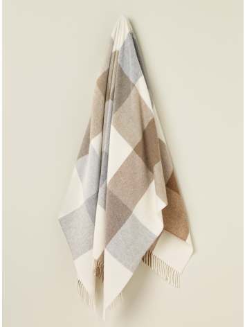 Block Islay Design Merino Wool Throw-Natural