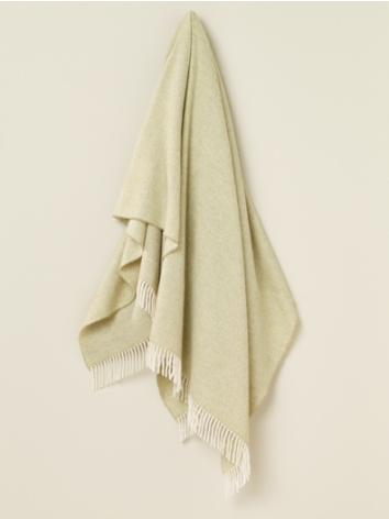 Herringbone Merino Throw-Sage