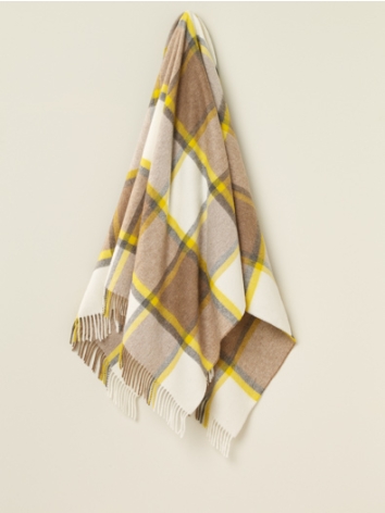 New Block Merino Throw-Gold