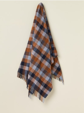 Patchwork Merino Throw-Blue/Orange