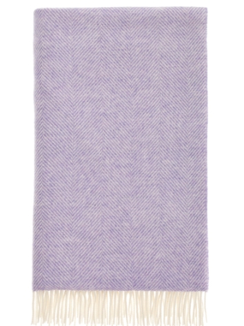 Herringbone Pure Wool Throw-Parma Violet