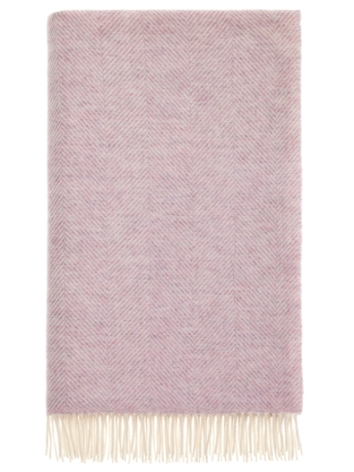 Herringbone Pure Wool Throw-Sugared Almond