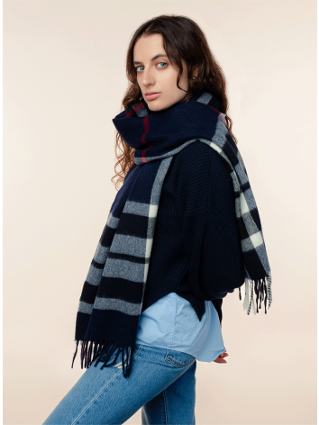 Westminster Design Oversized Scarf-Navy by Rosemill.